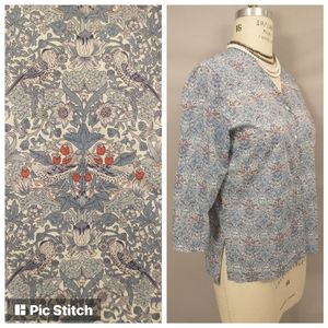 Strawberry Thief Spring Liberty Print London by Linen Lawn a Tana Cotton Blouse